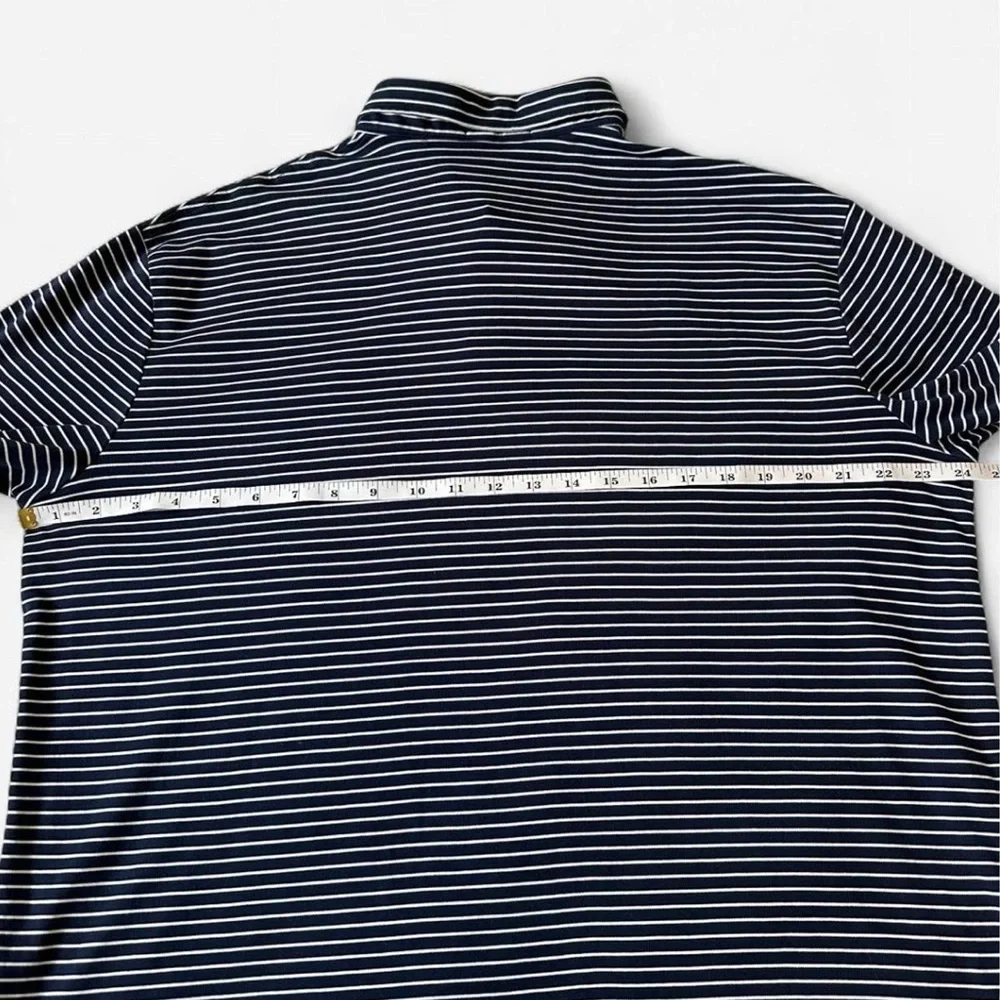 Polo Ralph Lauren Striped Polo Shirt XL Navy White Classic Preppy Minimalist - Picture 6 of 8